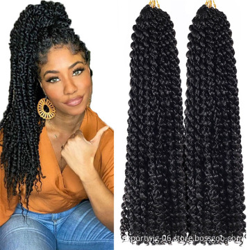 Passion Twist Crochet Hair Extension Synthetic Fiber Ombre Color 18inch Long Passion Water Wave Twists Braiding Hair